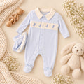 Blue Duck Embroidered Baby Grow and Hat