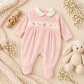 Pink Princess Velour Baby Grow