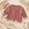 Dusty Rose Knitted Bow Cardigan